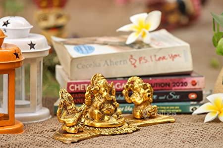 Design Gold Plated Lakshmi Ganesh Saraswati Idol with Deepak Showpiece 🌟💛