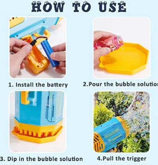 🫧Bubble Gun Machine Kids Automatic Soap Based Bubble Blower😍