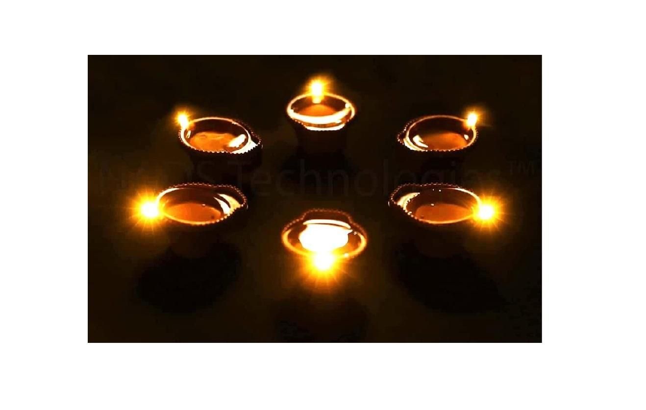 LED Light Water Sensor Diyas with Ambient Glow (Pack of 6/12/18/24)