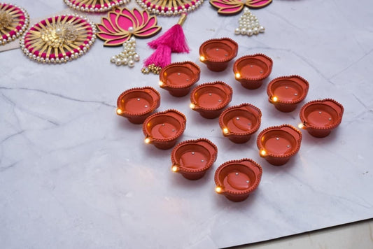 LED Light Water Sensor Diyas with Ambient Glow (Pack of 6/12/18/24)