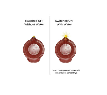 LED Light Water Sensor Diyas with Ambient Glow (Pack of 6/12/18/24)